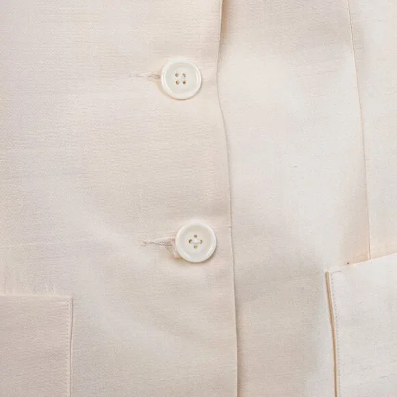 Ron Leal Vintage Classic Off White Raw Silk Blazer - Picture 8 of 9